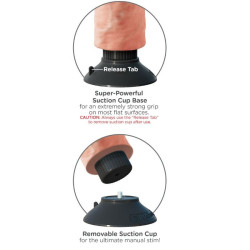 KING COCK - VIBRATORDILDO 23 CM NATÜRLICH – Produktansicht 4