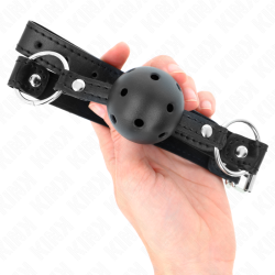 KINK - HOHLHARTER SCHWARZER BALL 4,5 CM GAG MODELL 1 63,5 X 2 CM – Produktansicht 4