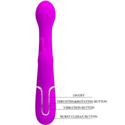 PRETTY LOVE - DEJON RABBIT VIBRATOR 3 IN 1 MULTIFUNKTIONSVIOLETT – Produktansicht 9