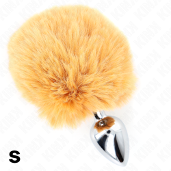 KINK - EDELSTAHL-PLUG 7 x 3 CM MIT BEIGEM KANINCHENSCHWANZ AUS KUNSTFELL 8 CM – Produktansicht 4