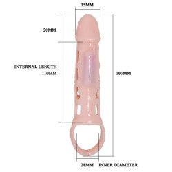BAILE - PENIS EXTENDER COVER MIT VIBRATION UND NATÜRLICHEM GURT 13.5 CM – Produktansicht 6