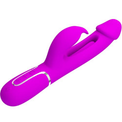 PRETTY LOVE - DEJON RABBIT VIBRATOR 3 IN 1 MULTIFUNKTIONS FUCSIA – Produktansicht 3