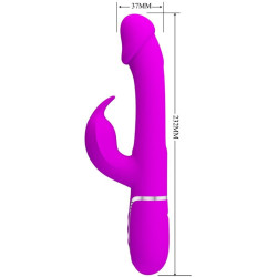 PRETTY LOVE - DEJON RABBIT VIBRATOR 3 IN 1 MULTIFUNKTIONS FUCSIA – Produktansicht 7
