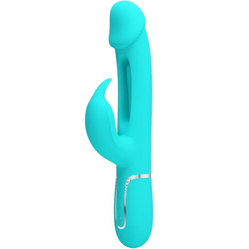 PRETTY LOVE - DEJON RABBIT VIBRATOR 3 IN 1 MULTIFUNKTIONS-AQUAGRÜN – D-238780