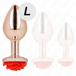 KINK - ROSA GOLDENER ANALSTECKER MIT ROTER ROSE L – Produktansicht 3