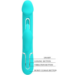 PRETTY LOVE - DEJON RABBIT VIBRATOR 3 IN 1 MULTIFUNKTIONS-AQUAGRÜN – D-238780 – Produktansicht 8