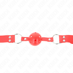 KINK - KOMPLETTER ROTER HOHLBALLKNEBEL 62 x 2 CM – Produktansicht 3