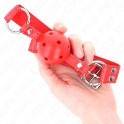 KINK - KOMPLETTER ROTER HOHLBALLKNEBEL 62 x 2 CM – Produktansicht 4