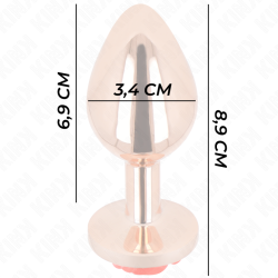 KINK - ROSA GOLDENER ANALSTECKER MIT ROTER ROSE M – Produktansicht 4