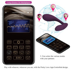 PRETTY LOVE - BAIRD G-SPOT 12 VIBRATIONEN WIEDERAUFLADBAR LILA APP – Produktansicht 13