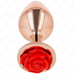 KINK - ROSA GOLDENER ANALSTECKER MIT ROTER ROSE S – Produktansicht 2