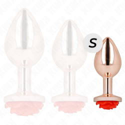 KINK - ROSA GOLDENER ANALSTECKER MIT ROTER ROSE S – Produktansicht 3