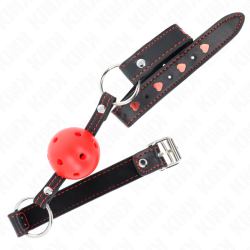 KINK - HOHLHARTER ROTER BALLKNEBEL MODELL 2 65 x 2,5 CM – Produktansicht 2