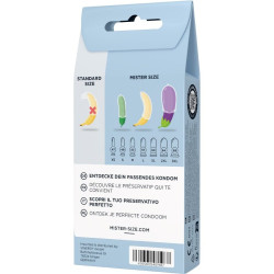 MISTER SIZE - TESTSET MIT 3 KONDOMEN IN VERSCHIEDENEN GRÖSSEN + MASSBAND – Produktansicht 4