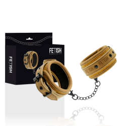 FETISH SUBMISSIVE ORIGIN - VEGANE LEDERHANDSCHELLEN MIT NEOPRENFUTTER – Produktansicht 2