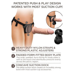 KING COCK - ELITE DELUXE VERSTELLBARES HARNESS-KIT RING MIT HODEN & DILDO 20.3 CM – Produktansicht 11