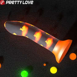 PRETTY LOVE - MAGISCHER NACHT-DILDO OHNE VIBRATION LEUCHTENDES ORANGE – Produktansicht 3