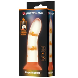 PRETTY LOVE - MAGISCHER NACHT-DILDO OHNE VIBRATION LEUCHTENDES ORANGE – Produktansicht 4