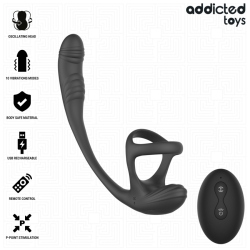 ADDICTED TOYS – ANALPLUG MIT VIBRATION, 360°-WELLUNG UND HODENSTIMULATOR – Produktansicht 2