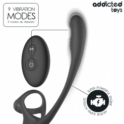 ADDICTED TOYS – ANALPLUG MIT VIBRATION, 360°-WELLUNG UND HODENSTIMULATOR – Produktansicht 9