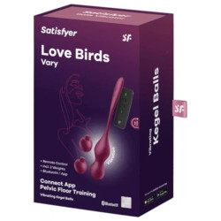 SATISFYER - LOVE BIRDS VARY VIBRIERENDE KUGELN KOSTENLOSE APP WEINROT – Produktansicht 5