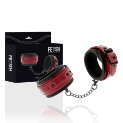 FETISH SUBMISSIVE DARK ROOM - KNÖCHELHANDSCHELLEN AUS VEGANEM LEDER MIT NEOPRENFUTTER – Produktansicht 2