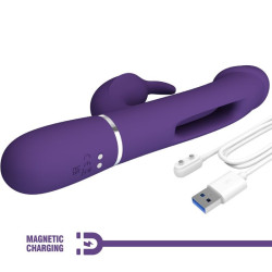 PRETTY LOVE - KAMPAS RABBIT 3 IN 1 MULTIFUNKTIONSVIBRATOR MIT ZUNGE VIOLETT – Produktansicht 8