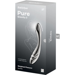 SATISFYER - PURE GRAVITY 3 EDELSTAHL DOPPELENDELLER DILDO – Produktansicht 5