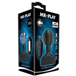 MR PLAY - SCHWARZER AUFBLASBARER ANALSTECKER MIT FERNBEDIENUNG – Produktansicht 6