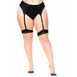 LEG AVENUE - PLUS LYCRA DURCHSICHTIGES 2-TON-OBERKEITENHOCHWERTIGES MIT RÜCKENNAHT UND KUBANISCHEM ABSATZ – Produktansicht 3