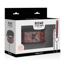 BEGME - RED EDITION PREMIUM VEGANES LEDERHALSBAND MIT NEOPRENFUTTER – Produktansicht 7