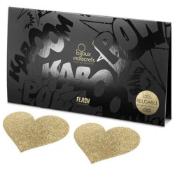 BIJOUX - INDISCRETS FLASH GOLDEN HEART NIPPELABDECKUNGEN – Produktansicht 4