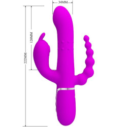 PRETTY LOVE - CAMMY TRIPLE VIBRATOR MULTIFUNKTION 4 IN 1 ROSA – Produktansicht 6