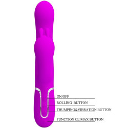 PRETTY LOVE - CAMMY TRIPLE VIBRATOR MULTIFUNKTION 4 IN 1 ROSA – Produktansicht 8