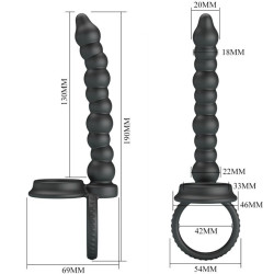 PRETTY LOVE - DILLION DOPPELTE PENETRATION COCK RING SCHWARZ – Produktansicht 6