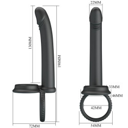 PRETTY LOVE - DILLION DOPPELTE PENETRATION DOPPELTER COCKRING SCHWARZ – Produktansicht 7