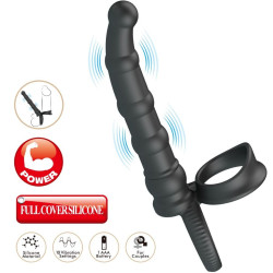 PRETTY LOVE - TATUM VIBRIERENDER PENISRING MIT STECKER 10 VIBRATIONEN SCHWARZ – Produktansicht 4