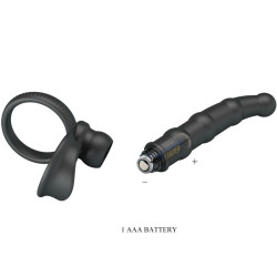 PRETTY LOVE - TATUM VIBRIERENDER PENISRING MIT STECKER 10 VIBRATIONEN SCHWARZ – Produktansicht 6