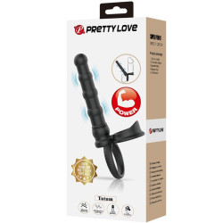 PRETTY LOVE - TATUM VIBRIERENDER PENISRING MIT STECKER 10 VIBRATIONEN SCHWARZ – Produktansicht 8
