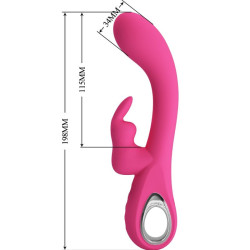 PRETTY LOVE - NOVAK RABBIT VIBRATOR 12 VIBRATIONEN ROSA – Produktansicht 9