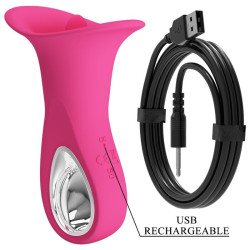 PRETTY LOVE - CLYDE ORALVIBRATOR VIBRIERENDE ZUNGE 12 VIBRATIONEN ROSA – Produktansicht 8