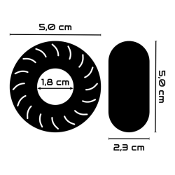POWERING - SUPER FLEXIBLER UND WIDERSTANDSFÄHIGER PENISRING 5CM PR08 SCHWARZ – Produktansicht 3