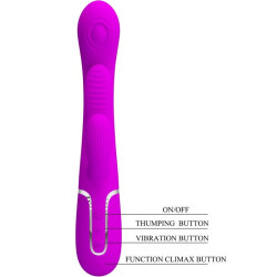 PRETTY LOVE - SHANIA TRIPLE RABBIT VIBRATOR MULTIFUNKTIONS-ROSA – Produktansicht 5