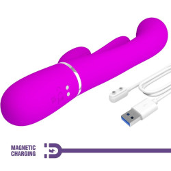 PRETTY LOVE - SHANIA TRIPLE RABBIT VIBRATOR MULTIFUNKTIONS-ROSA – Produktansicht 6