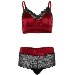 LEG AVENUE - 2-TEILIGES SET SCHWARZ UND ROT S/M – Produktansicht 4