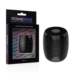 POWERING - SUPER FLEXIBLER UND WIDERSTANDSFÄHIGER PENISRING 5 CM PR11 SCHWARZ – Produktansicht 4