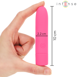 INTENSE - SYMONE USB WIEDERAUFLADBARER VIBRIERENDER BULLET 8 VIBRATIONEN ROSA 10 X 2,2 CM – Produktansicht 4