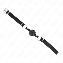 KINK - ATMUNGSAKTIVER BALL 4 CM KNEBEL MIT DOPPELNIET MODELL 1 SCHWARZ 62,5 x 2,5 CM VERSTELLBAR 42-58 CM – Produktansicht 3