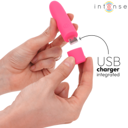 INTENSE - SYMONE USB WIEDERAUFLADBARER VIBRIERENDER BULLET 8 VIBRATIONEN ROSA 10 X 2,2 CM – Produktansicht 5