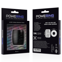 POWERING - SUPER FLEXIBLER UND WIDERSTANDSFÄHIGER PENISRING 5 CM PR11 SCHWARZ – Produktansicht 7